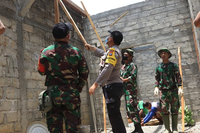 Solidnya Babinsa Dan Bhabinkamtibmas Blitar, Dalam Membantu Suksesnya TMMD