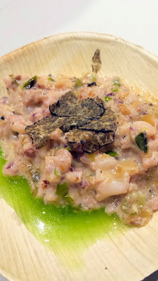 Jason Wilson of Crush brought to the table squid risotto with black truffle, cauliflower and grilled scallion sauce for the Walk on the Wild Side, Oregon Truffle Festival 2015
