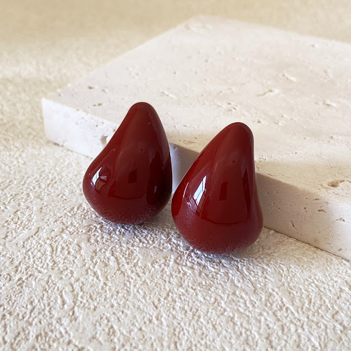 Title 4, Fashion enamel earrings female wine-red, stylis...