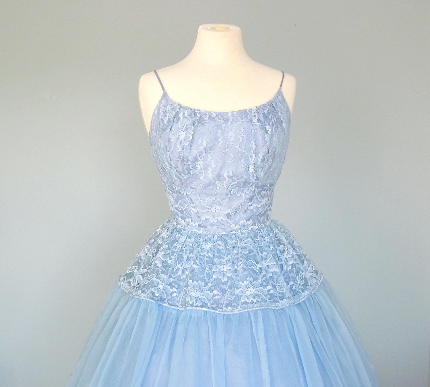 1950s Blue Prom Dress.