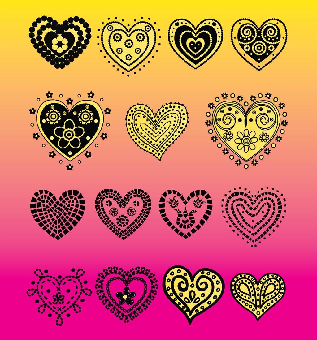 Heart Vector Doodles