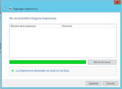 Instalar impresora compartida en equipo de red desde equipo con Windows Server 2012