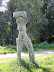 Sculpture on riverside path 