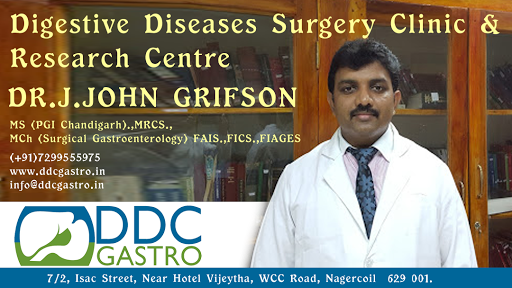 Digestive Diseases Surgery Clinic & Research Centre, 7/2, Isac Street,, Near Hotel Vijeytha,, WCC Road,, Nagercoil, Tamil Nadu 629704, India, Gastroenterologist, state TN