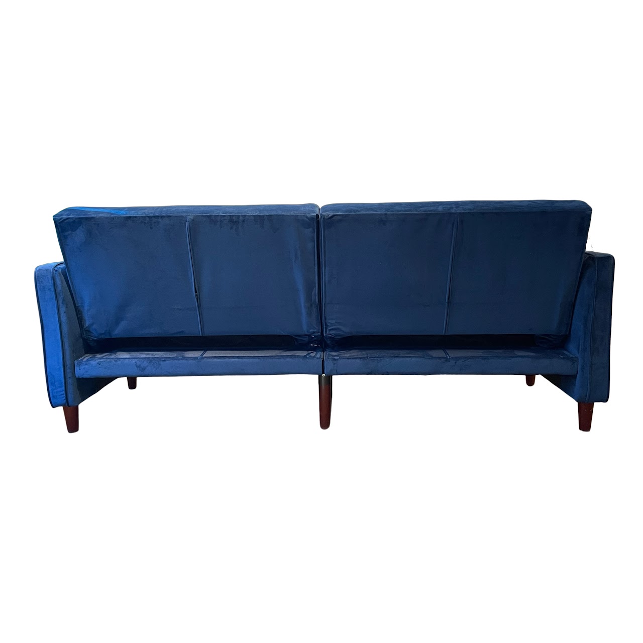 Blue Velvet Reclining Sofa