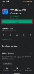 PlayストアからWordからJPGへのコンバーターアプリをダウンロード|  WordをJPEGに変換する方法