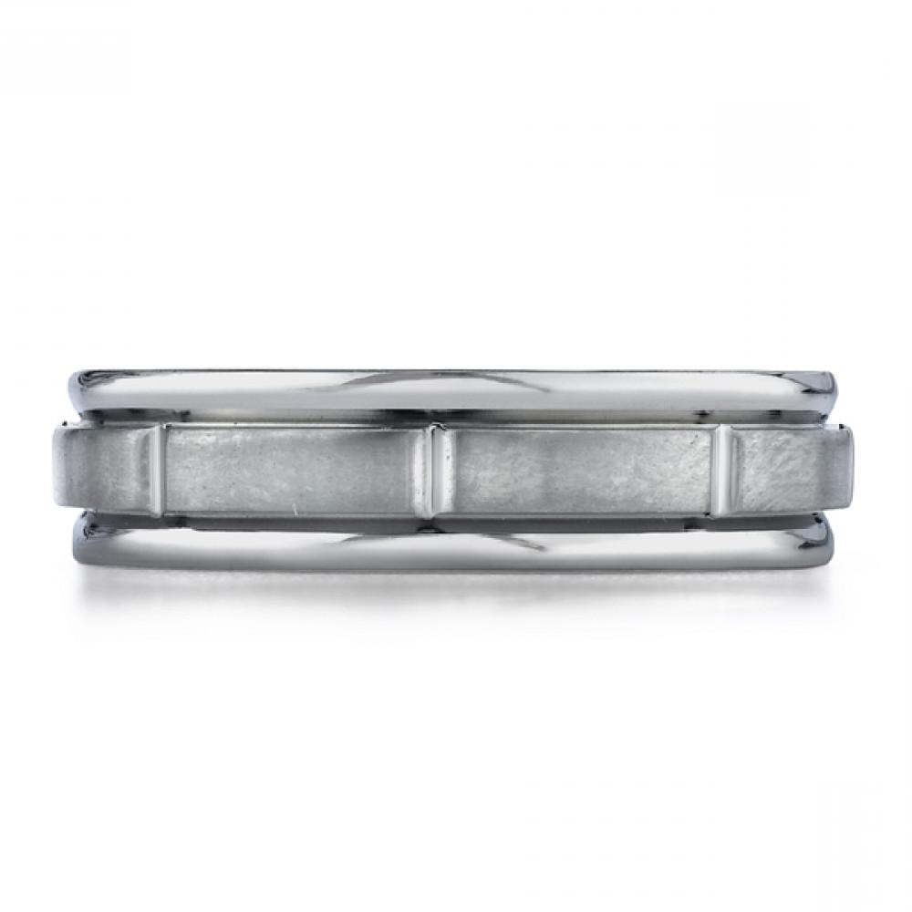 Benchmark 6mm White Titanium Mens Wedding Band.