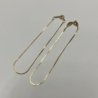 14K Gold Flat Chain Bracelet Pair