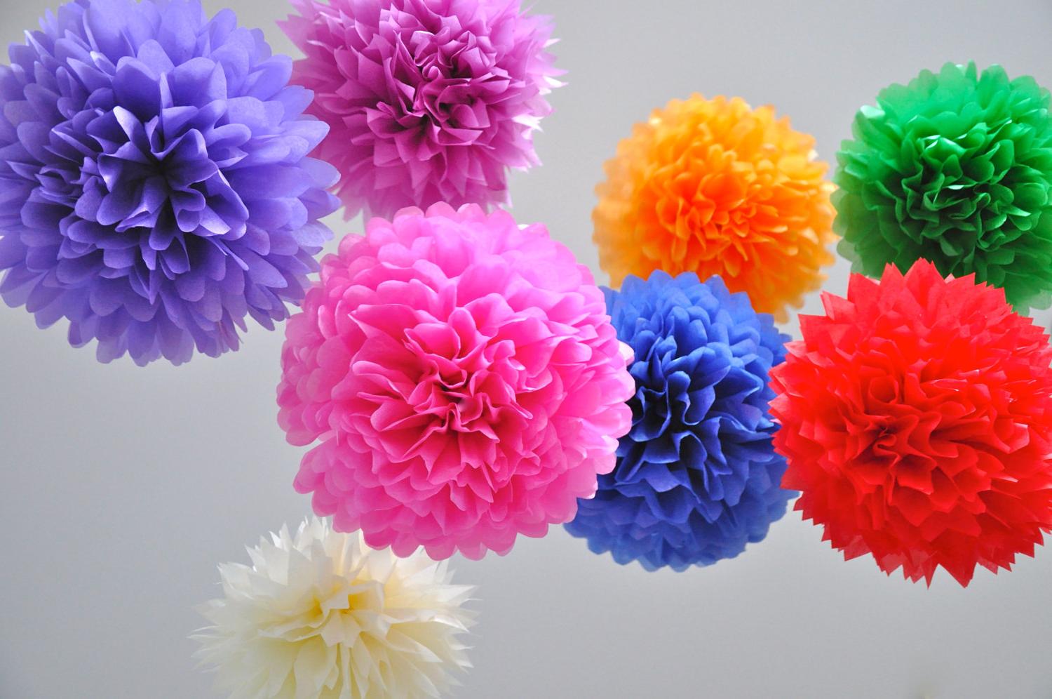 tissue paper pom poms - Wedding Decor Collection - SALE - 40 poms - pick