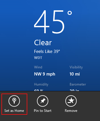 Windows 8, Windows 8.1, aplicación meteorológica, pronóstico, ubicaciones