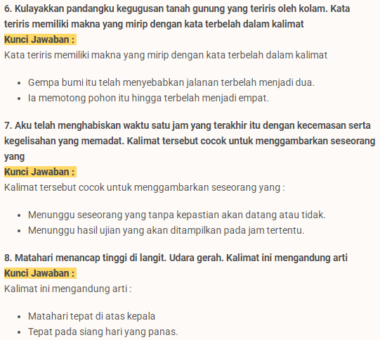 Matahari menancap tinggi di langit udara gerah kalimat ini mengandung arti