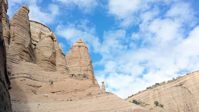 Kasha-Katuwe Tent Rocks National Monument. Some of the structures have caprocks perched on top of them; an amazing balancing act on the part of Mother Nature. This one looked like a little person