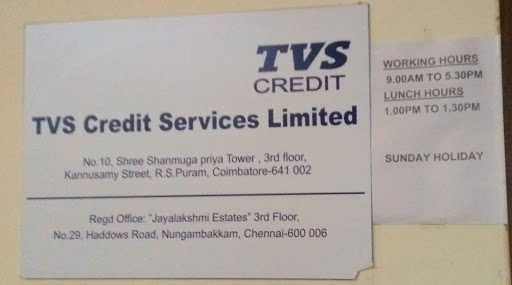 Tvs Credit Service Limited, 25, Kannusamy Rd, R.S. Puram, Coimbatore, Tamil Nadu 641002, India, Credit_Counselling_Service, state TN