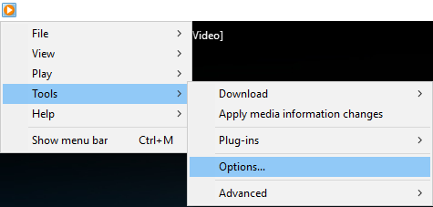 kliknij Narzędzia, a następnie wybierz Opcje w WMP
