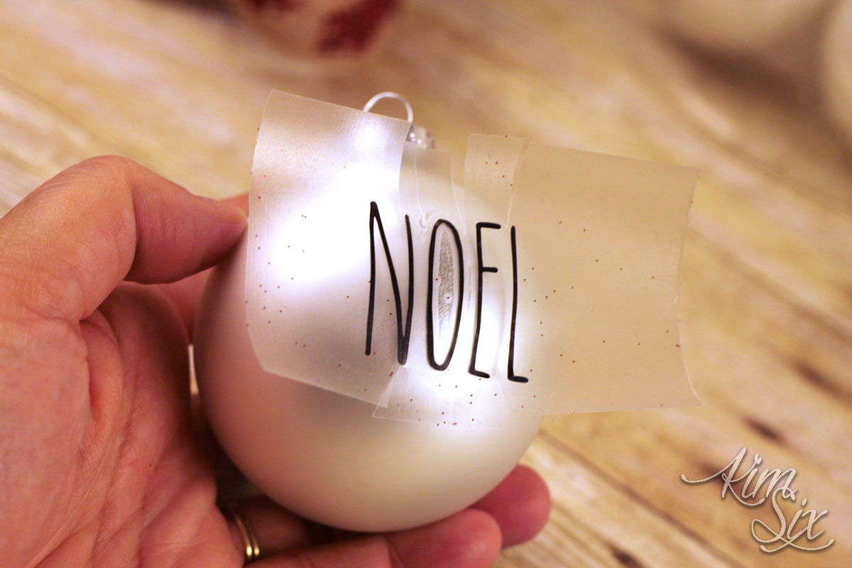 Adding rae dunn words to ornaments