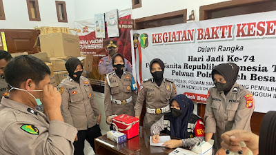 Peringat Hari Polwan Ke - 74, Polwan Polres Aceh Besar Gelar Bhakti Kesehatan