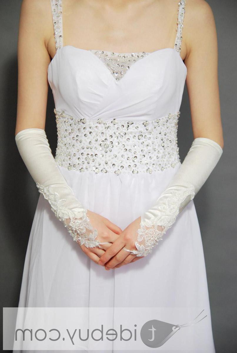 Gloves  Fancy Satin Wedding  Special Occasion Fingerless Gloves: Back