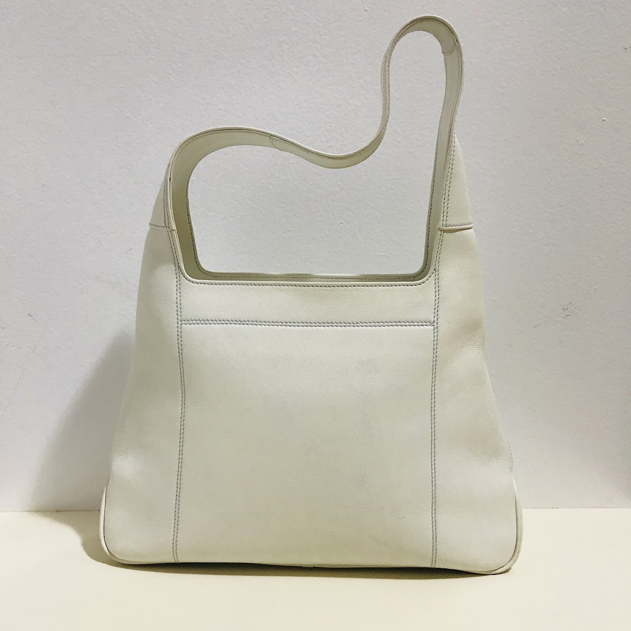 Salvatore Ferragamo White Leather Shoulder Bag