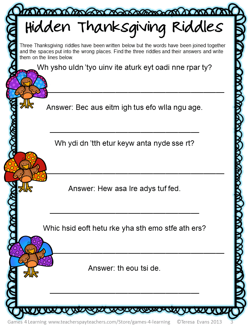 Thanksgiving Hidden Picture Printable