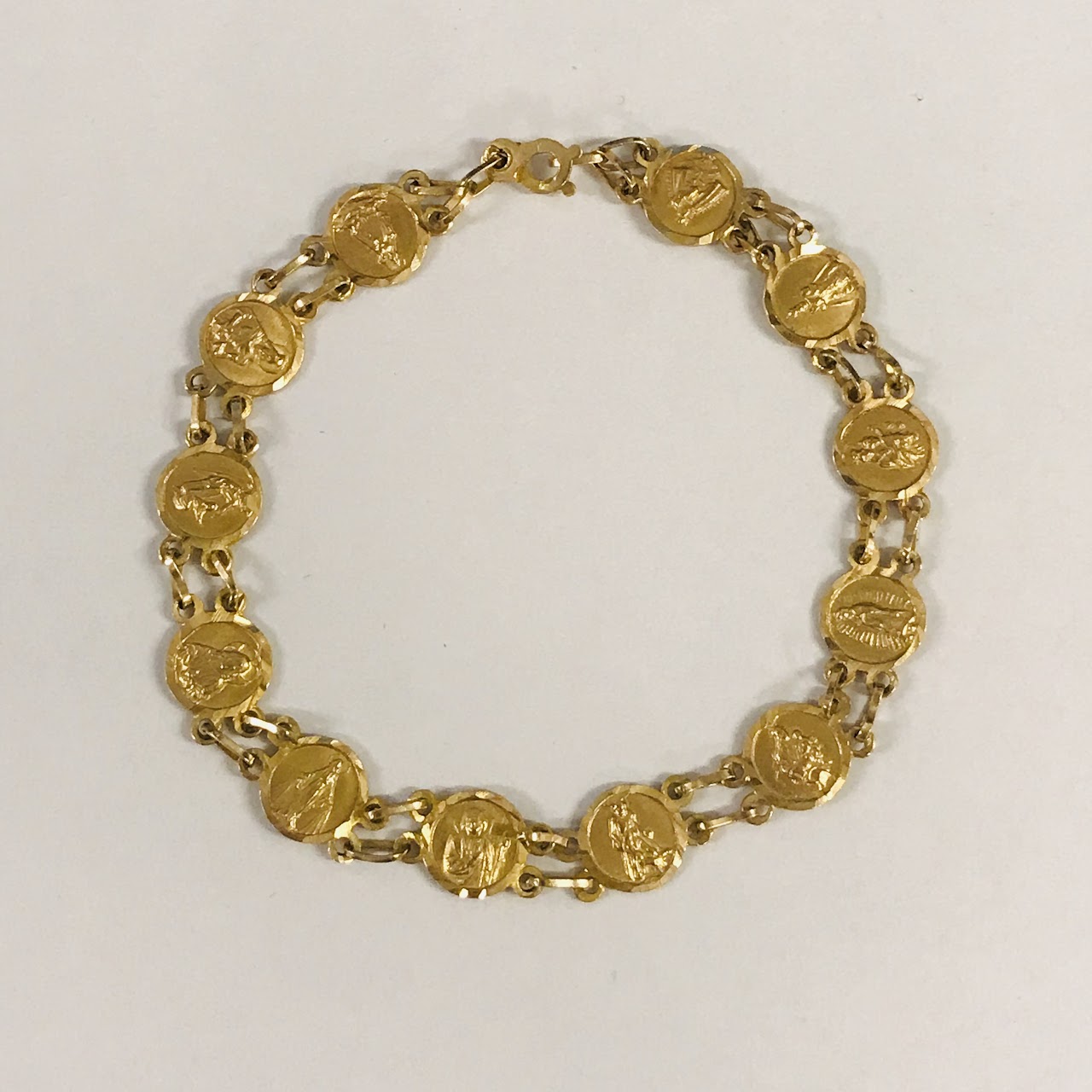 14K Gold Saint Medallion Bracelet