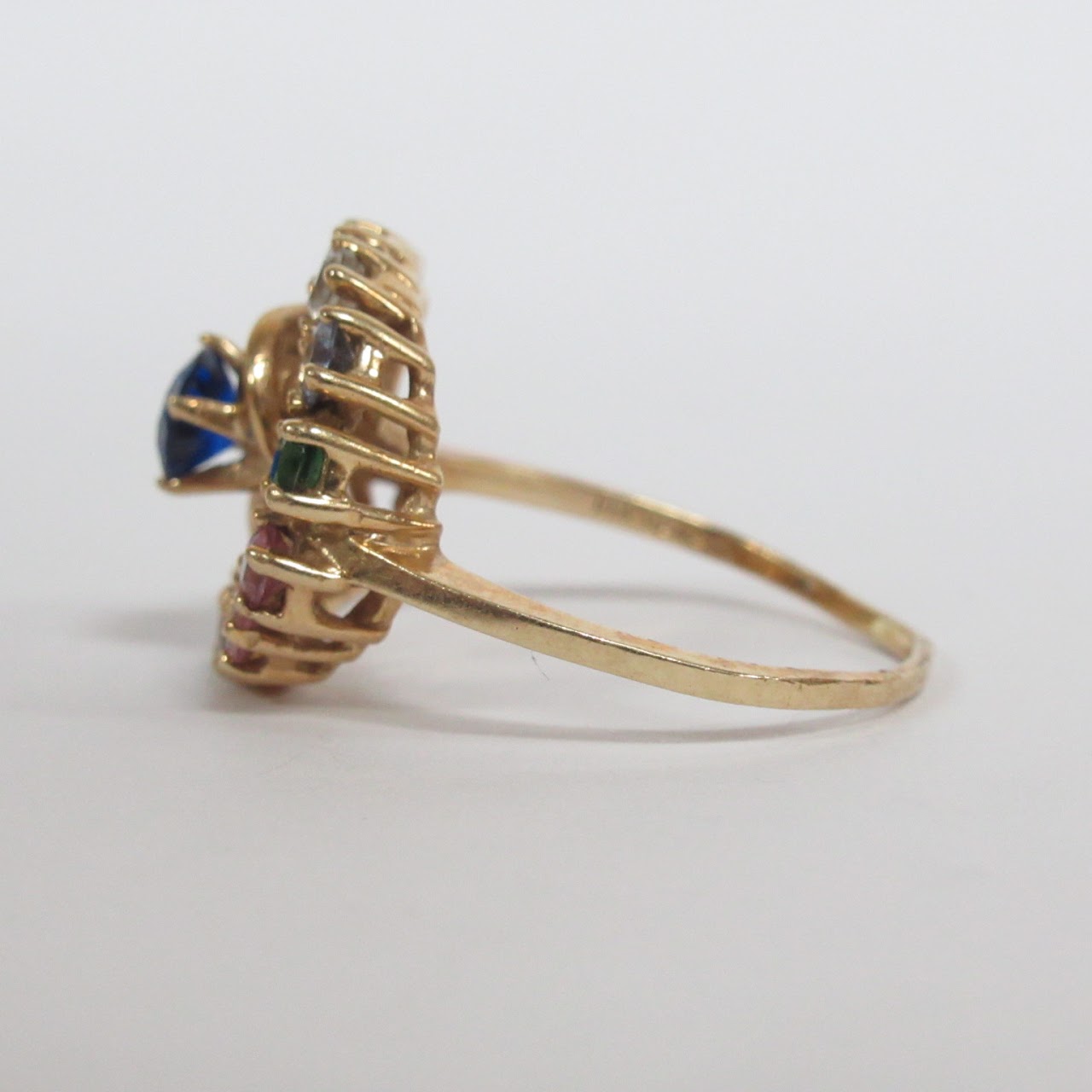 14K Gold and Multi-Stone Thumb Ring