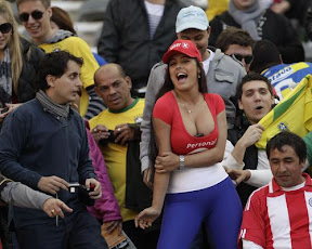 Fotos Larissa Riquelme se robo el show del partido Brasil - Paraguay