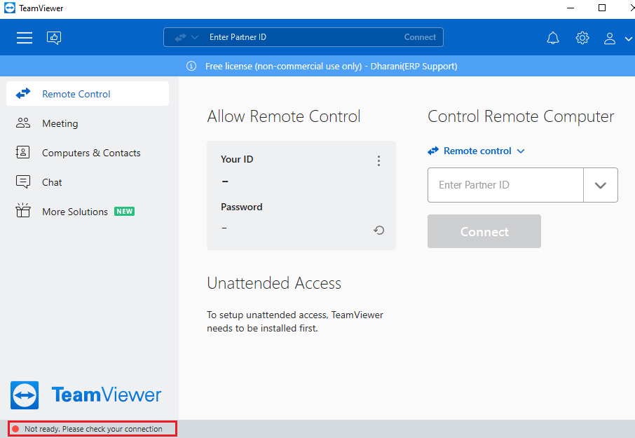 TeamViewer no está listo para comprobar su conexión.  Arreglar Teamviewer no está listo, verifique su conexión