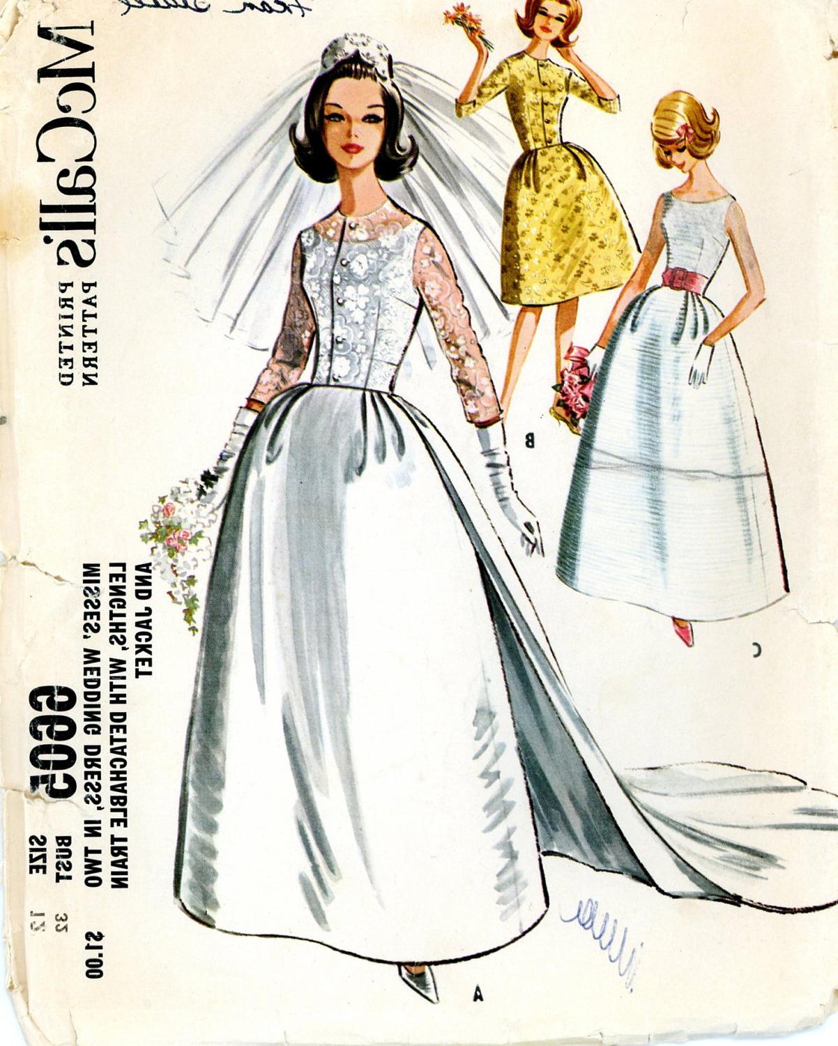 Vintage Sewing Pattern - 1962 Misses Wedding Dress in Two Lengths with