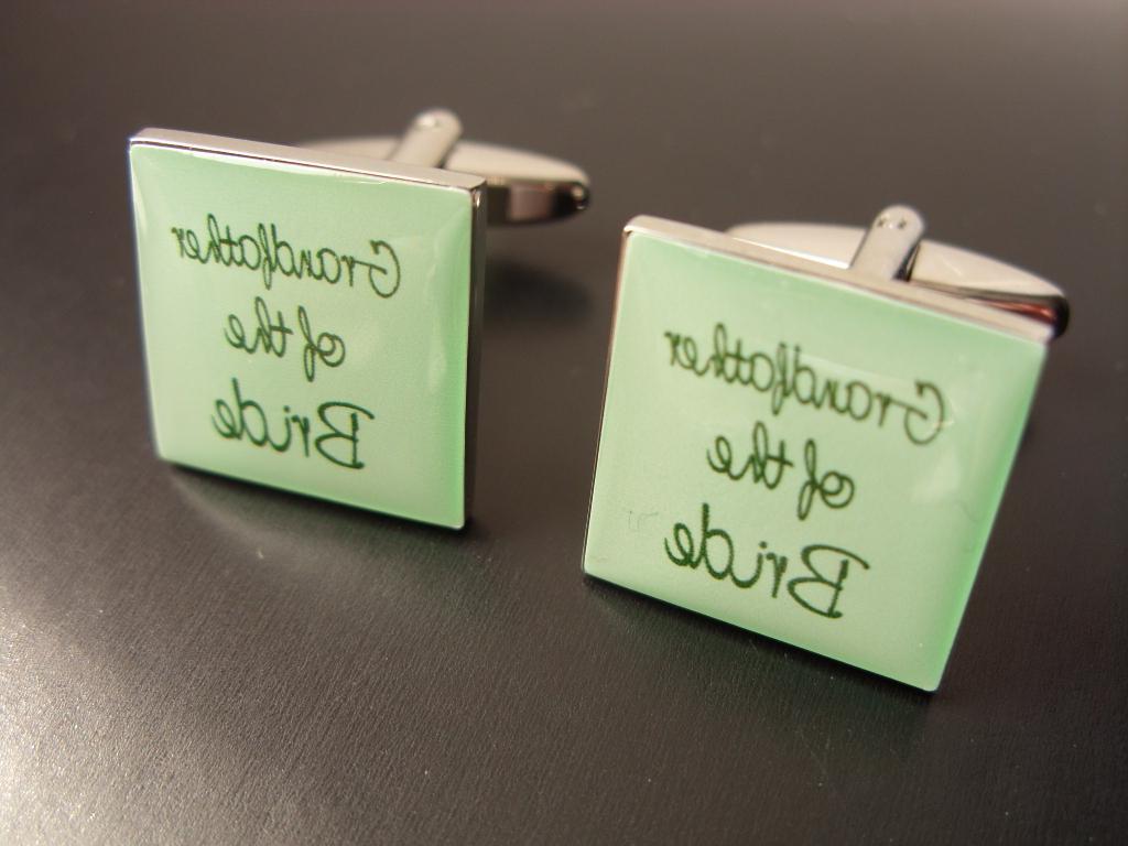 Grandfather of the Bride Green Wedding Cufflinks