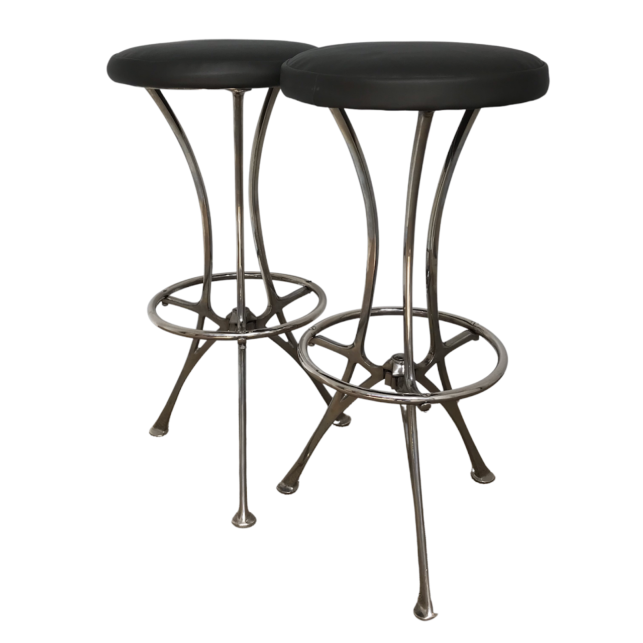 Contemporary Chrome Bar Stool Pair #3