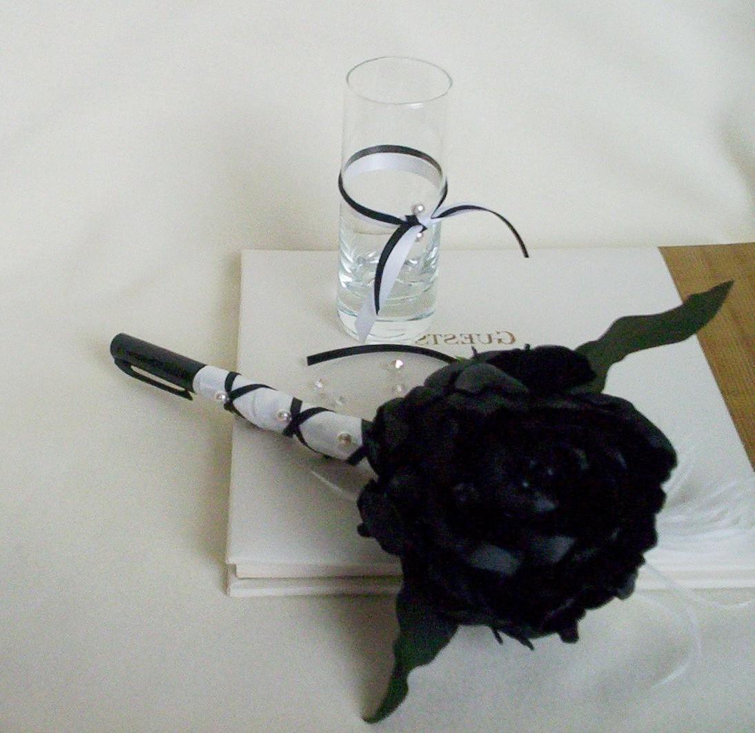 Black Flower Pen Wedding