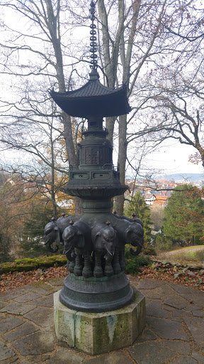 Skulptur Teehaus Auf Elefanten