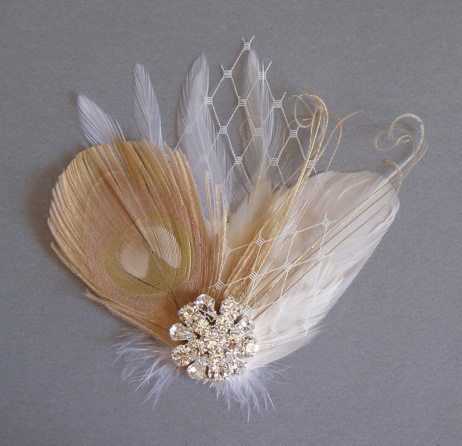 Ivory Peacock Bridal Hair Clip