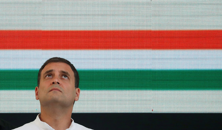 Rahul Gandhi, President of India's main opposition Congress party, looks up in this file photo. Picture: REUTERS/Adnan Abidi