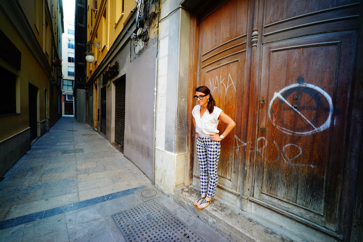 houndstooth pant blue white zara