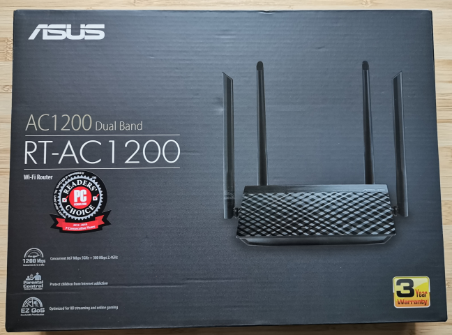 บรรจุภัณฑ์ที่ใช้สำหรับ ASUS RT-AC1200 V2