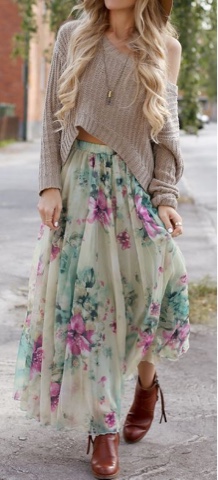 Long Skirt / Boho Skirt / Maxi Skirt / Bright Pink Skirt / Full