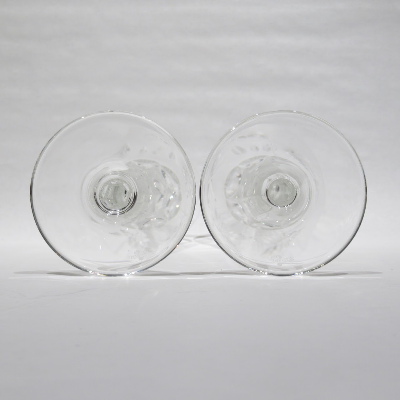 Waterford Crystal Wine Flutes Millennium Happiness Bows Heart Set of 2