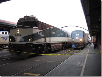 IMG_0729 Amtrak Cascades NPCU #90250 & Amtrak P42DC #95 at Union Station in Portland, Oregon on May 10, 2008