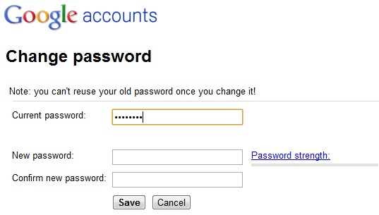 Change Gmail Password