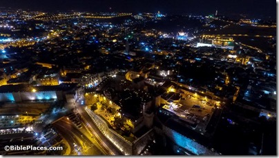 Old City aerial at night from southwest, ws052016101