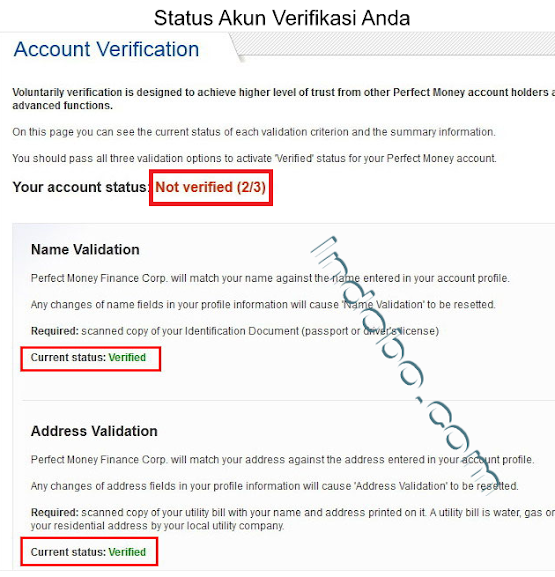cara verifikasi perfectmoney