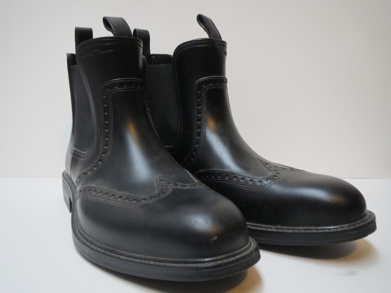 Salvatore Ferragamo Brogue Chelsea Boots