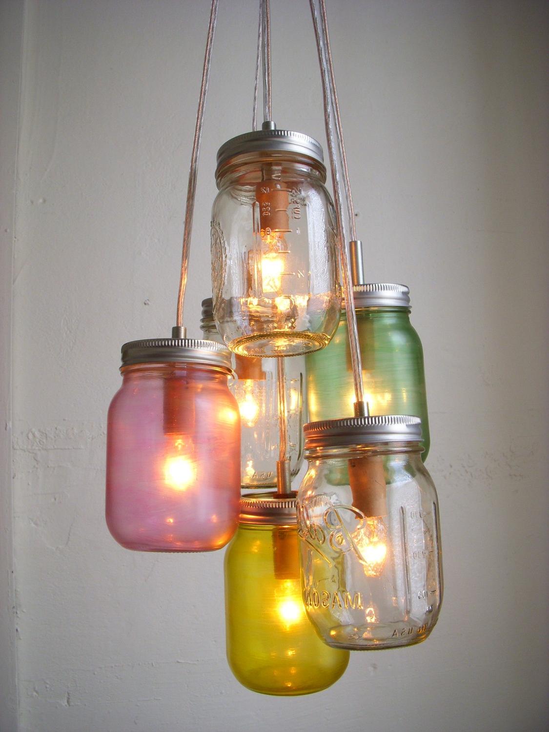 Jar Chandelier Swag Light