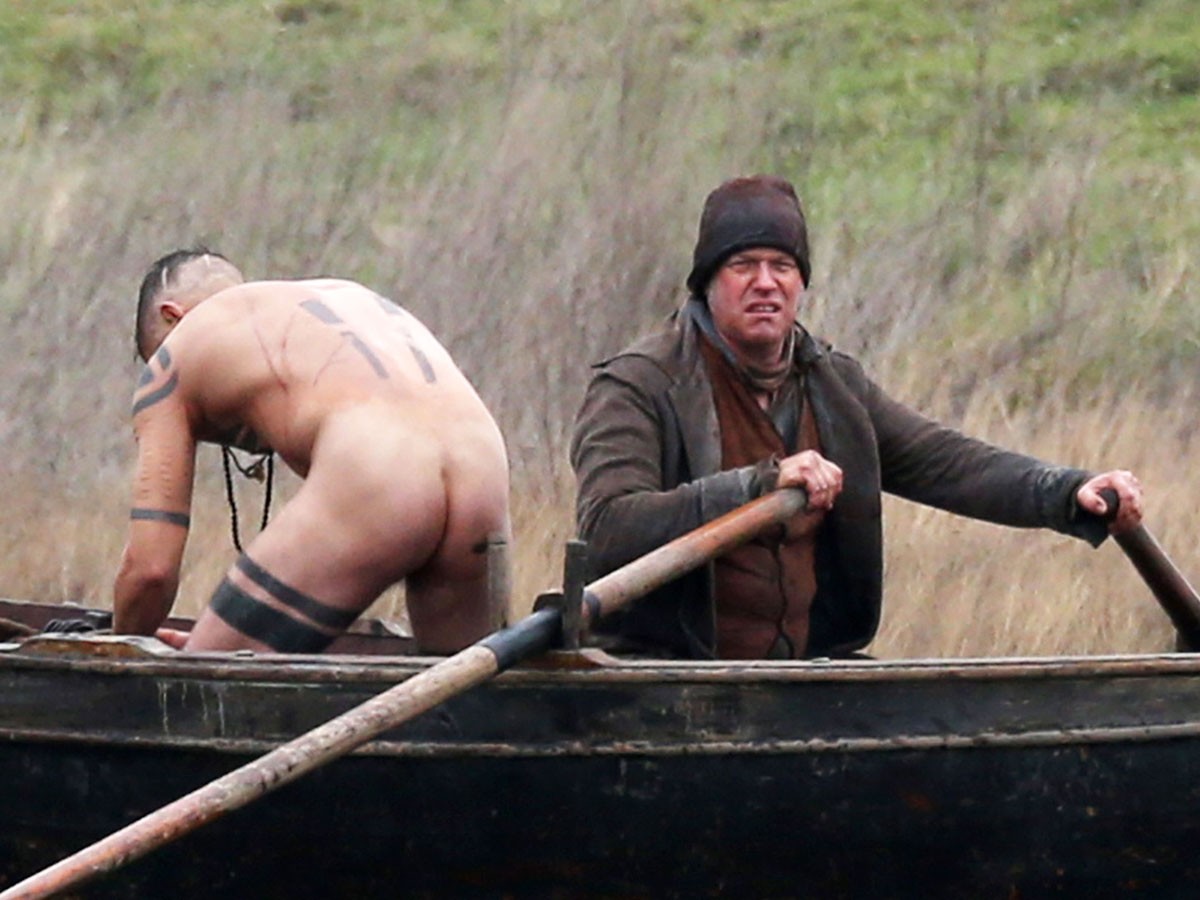 English actor Tom Hardy on the set of the TV miniseries "Taboo." 