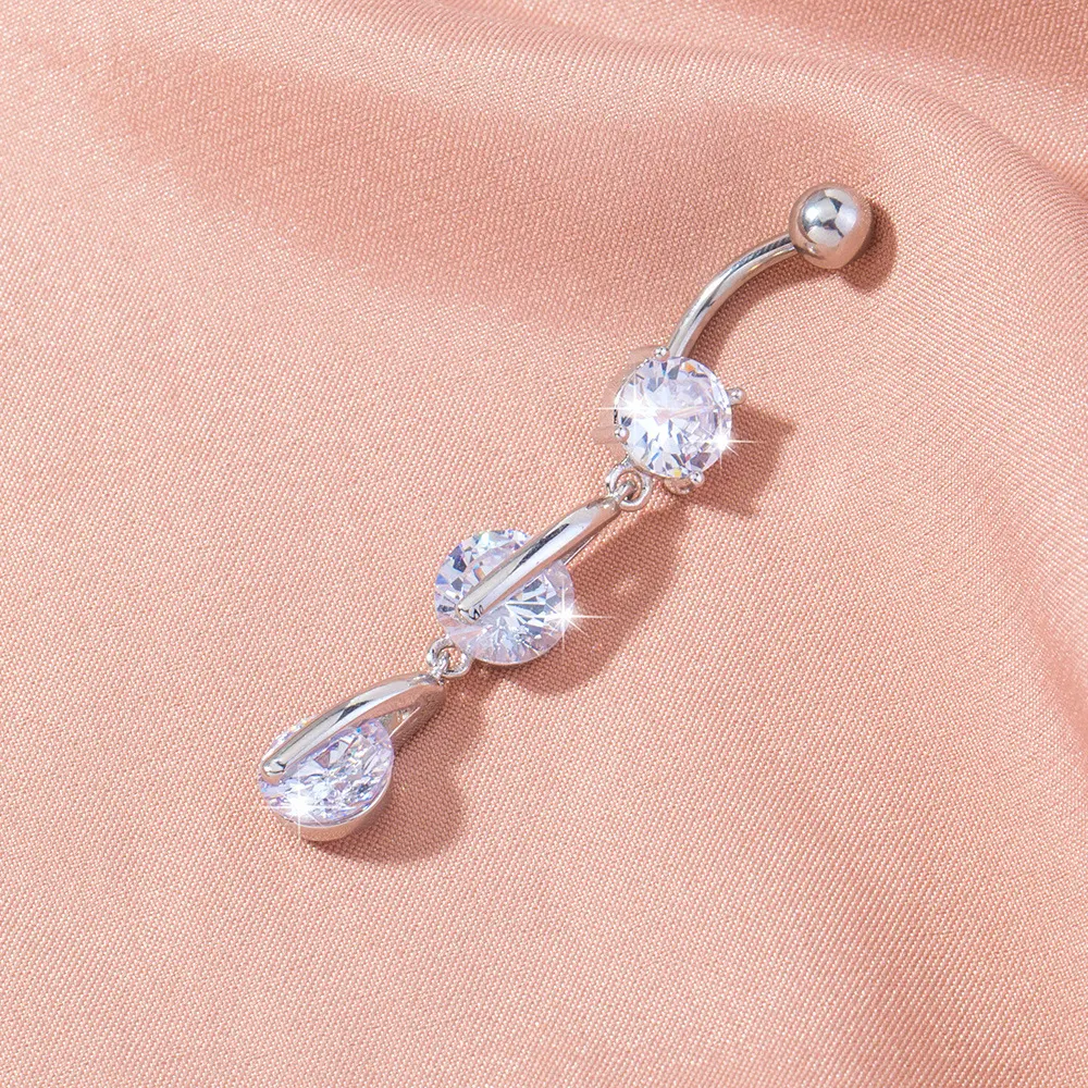Title 2, Exquisite Tassel Zircon Belly Button Nail Punct...