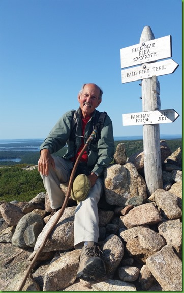 David on Bald Peak in Acadia National Park elev 974 ft