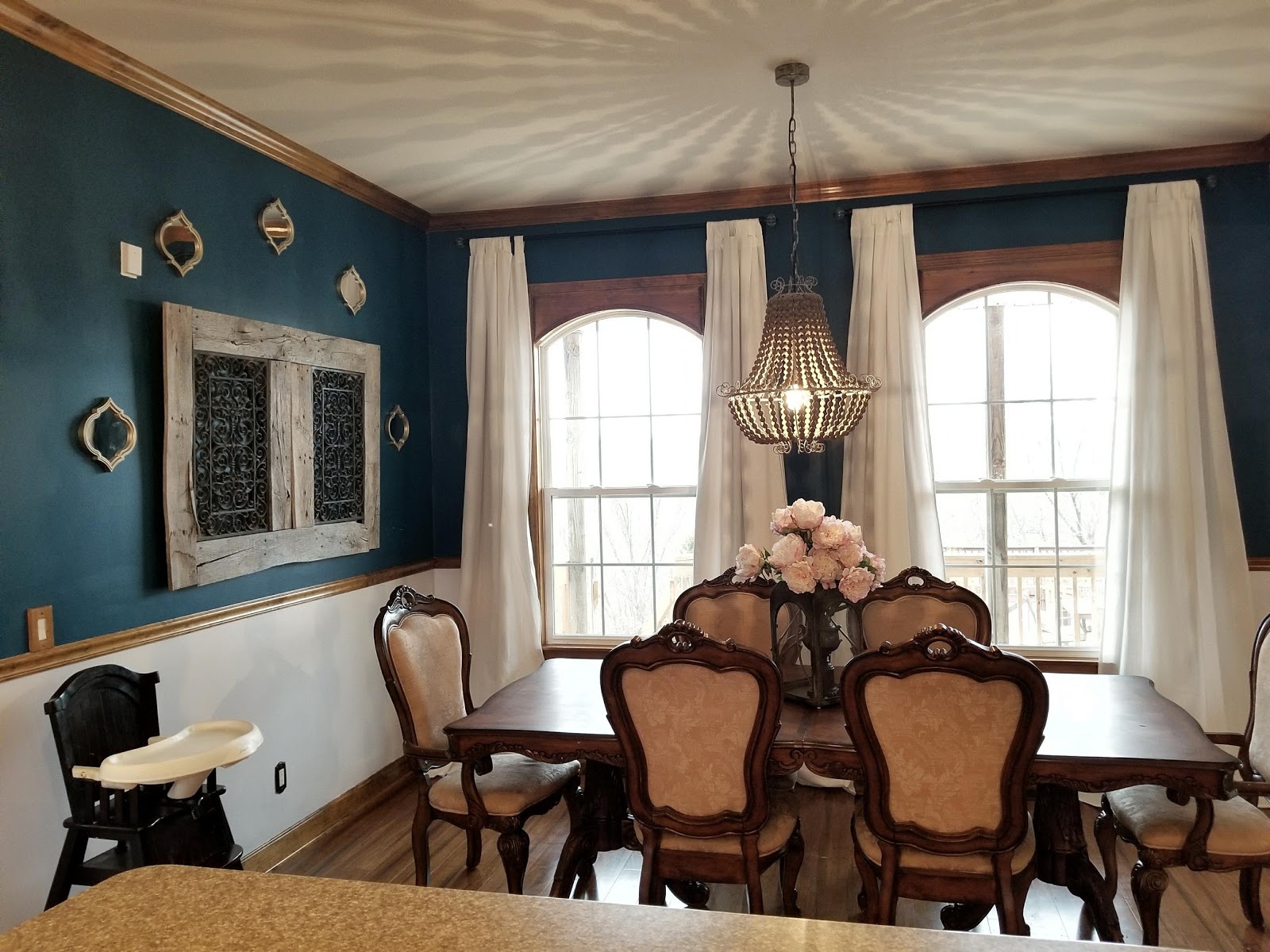 Peacock Blue Paint In Dining Room