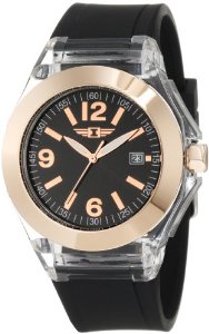  I by Invicta Women's IBI-10068-007 Rose Gold-Tone Dial Black Polyurethane Watch