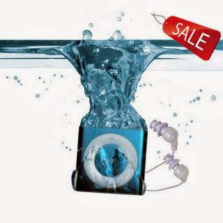 Underwater Audio Waterproof iPod Swimbuds Bundle (Blue)